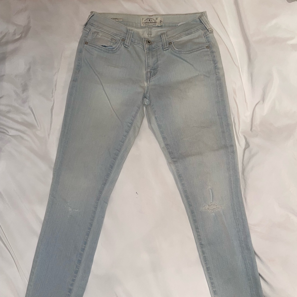Womens Lucky Brand Charlie Skinny Denim Jeans Light Blue Womens Lucky Brand Charlie Skinny Denim Jeans Light Blue